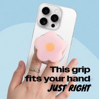 OnTheGrip Compatible with Magsafe Magnetic Cute Solid Color Daisy Flower Design Collapsible Mobile Phone Grip Stand Holder for Smartphone Tablet Cell Phone Accessory (Pink) - Image 2