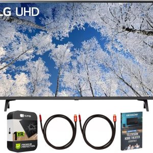 LG 43UQ7070ZUD 43 Inch Class UQ7070 ZUD Series LED 4K UHD Smart webOS 22 TV Bundle with 2X Deco Gear HDMI Cable, Television Home Theater Essentials and 1 YR CPS Enhanced Protection Pack
