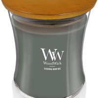 WoodWick Medium Hourglass Candle Evening Bonfire Scented with Premium Soy Blend Wax Pluswick Innovation Wood Wick Fall Decor Fragrance - Image 2