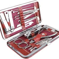 Nail Clippers, Stainless Steel Anti-Splash Nail Clippers, Nail Clippers with Flat Mouth Household File, for Manicure, Pedicure, Women and Men (19 Piece Set Red) - Image 5