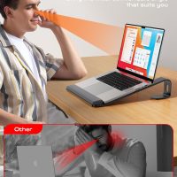 Laptop Stand for Desk, Metal Laptop Stand with Wrist Support, Ergonomic Detachable Laptop Riser, Aluminum Protable, Computer Stand for MacBook Air Pro, HP, Dell, XPS, HP (10-17") Laptops - Black - Image 4