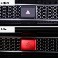CKE Compatible with Honda Civic Accord CR-V HR-V 2026 2025 2024 2023 Accessories Car Center Console Air Vent Hazard Warning Light Push Button Cover -Red - Image 2