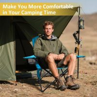 Folding Camping Chair with Cup Holder & Storage Bag, 225lbs Capacity, Large Anti-Sink Feet, Breathable PE Coated Fabric for Outdoor, Hiking, Beach, Fishing, Backpacking, Blue - Image 7