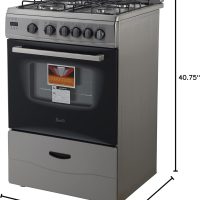 Avanti Gas Range Oven, Compact Freestanding Design, 4 Sealed Burners with Electronic Ignition, 2.6 Cu.Ft. Capacity Features Glass Door Storage Drawer Broiler and Accessories, 24-Inch, Stainless Steel - Image 4