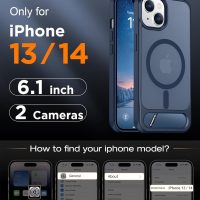 Temdan Magnetic Compatible with iPhone 14 Case/iPhone 13 Case,[Built-in Invisible Kickstand][Compatible with MagSafe][Military Grade Shockproof] Slim Translucent Matte Phone Case for iPhone 14/13 6.1" - Image 2