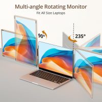 15.6'' Screen Extender Portable Laptop, 1080P DIY Portable Laptop Monitor Extender with 360° Rotation, Plug&Play Detachable Triple Monitor Laptops, Compatible with Mac,Wins, Android, Dex - Image 4