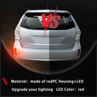 Upgrade LED Rear Bumper Reflectors Light Fog Brake Tail Lamps Compatible with 2012-2017 Toyota Prius V & 2014-2016 Scion tC Replace OEM Stock Reflector Sequential Turn Signal Light (Smoked) - Image 3
