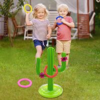 Pool Toys Games Set,Pool Basketball Hoop Inflatable Cross Ring Toss Game and Inflatable Cactus Kids for Teens Adults and Family (3 Set Water Toys) - Image 5