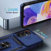 for Samsung Galaxy A13 5G Case, Galaxy A13 5G Phone Case,Slide Camera Cover HD Screen Protector Military Grade Magnetic Ring Holder Shockproof Kickstand Protective Case, Navy Blue - Image 6