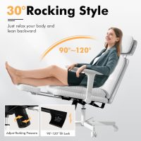 Criss Cross Chair with Wheels & Flip-up Arms, Executive Office Chair with Foot Rest, Swivel Cross Legged Office Chair, Corduroy Fabric Comfy Computer Desk Chair, Vanity Chair for Home, White - Image 5