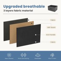 DUMOS Nightstand Small Dresser with 2 Fabric Drawers Side Tables Bedroom End Table Bedside Storage Furniture for 20 inch Tall Night Stand for Entryway, College Dorm, Classic Black - Image 5