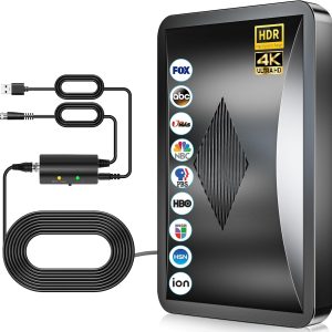 2025 Upgraded Digital Antenna for Smart TV, 2800+ Miles Long Range TV Antenna Indoor/Outdoor, TV Antenna for Local Channels with Amplifier Signal Booster 38FT Thick Coaxial Cable
