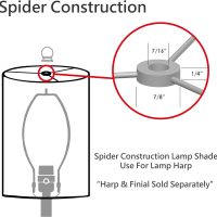 Aspen Creative 33055, Hardback Empire Transitional Spider Lamp Shade, Mushroom Pleated Rice White, 7" Top x 13" Bottom x 10" Slant - Image 5