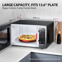 TOSHIBA ML-EM45PIT(BS) Countertop Microwave Oven with Inverter Technology, Kitchen Essentials, Smart Sensor, Auto Defrost, 1.6 Cu.ft, 13.6" Removable Turntable, 33lb.&1250W, Black Stainless Steel - Image 6
