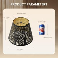 Lampshades for table lamp,metal lamp shade,small lamp shades,lamp shades for floor lamps,lamp cover,vintage lamp shade,6" Top x 10" Bottom x 7.5" High (Spider) & Bedside Lamp-Black Gold - Image 3
