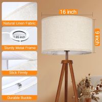 OUTON Beige Large Drum Lamp Shades for Floor Lamps, 16" Top x16" Bottom x 9" High, Easy to Assemble, Replacement Linen Lampshades for Table Lamps & Bedside Lamps (1.65" Spider) - Image 3