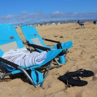 Nice C Adults Low Beach Chair, Sling, Folding, Portable, Concert, Kids, Boat, Sand Chair with Cup Holder & Carry Bag (2 Pack of Blue) - Image 4