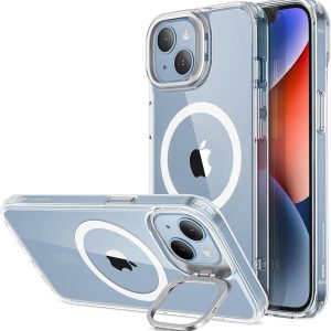 ESR for iPhone 13 Case/iPhone 14 Case, Compatible with MagSafe, Built-in Stash Stand Clear Phone Case for iPhone 13/iPhone 14, Military-Grade Protection Magnetic Phone Case, Classic Series, Clear