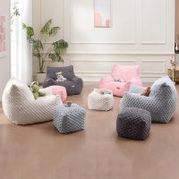 Gaming Chair Comfy Bean Bag Couch Sofa Chair for Bedroom, Modern Faux Fur Reading Bean Bag Chairs for Adults Teens, Living Room Adult Bean Bag Chair with Footrest - Image 7