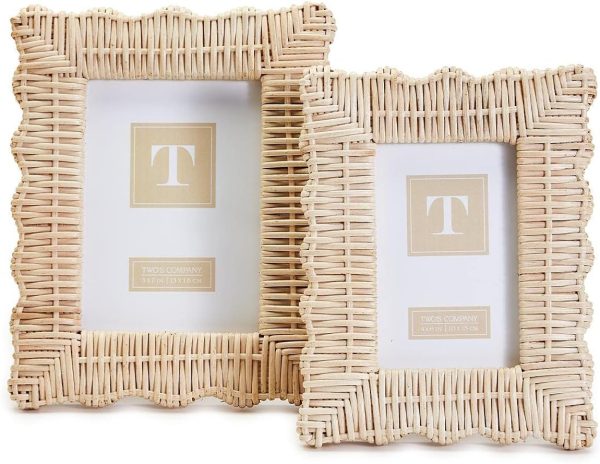 Two's Company Women's Wicker Weave Set of 2 Photo Frames