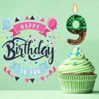 9th Pixel Miner Birthday Candles, Pixels Cake Topper for Boys Girls, TNT Themed Birthday Decorations Party Supplies (Number 9) - Image 3