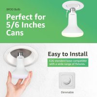 12 Pack BR30 LED Recessed Light Bulb, Dimmable Indoor Flood Light Bulbs CRI80 7W Equivalent 65W 2700K Soft White 650 Lumens, 15000 Lifetime Hours E26 Base LED Can Light Bulb, Flicker-Free - Image 9