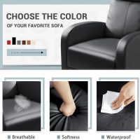 Homall Modern Recliner Chair Padded Seat Pu Leather for Living Room Single Sofa Recliner Seat Club Chair Home Theater Seating (Black) - Image 5