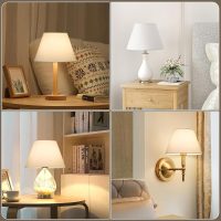 Small Lamp Shades Set of 2, 5.5" Top x 10" Bottom x 6.6" High, Small White Lamp Shades for Table Lamps, Fabric Lampshade Replacement for Bedside Lamp, Wall Sconces, Spider, Clip on Adapters Included - Image 6