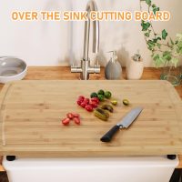 GarveeHome Bamboo Stovetop Cover Cutting Board with Legs and Juice Grooves, XXX Large Stove Top Cover for Gas Burners Stove Top, Cooktop Protector Noodle Board Stove Cover for RV Stove, Natural - Image 7