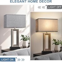 Rectangular Lamp Shades Set of 2, 16"L x 8"W x 10"H Large Lamp Shade, Gray Lampshades for Floor Lamps Table Lamps, Natural Linen Hand Crafted, Spider, Harp Holders Included, Easy Assembly Required - Image 5