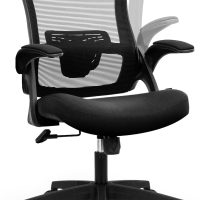 NEO CHAIR Office Desk Chair Computer High Back Mesh Gaming Seat with Ergonomic Adjustable Comfy Flip-up Armrests Lumbar Support Height for Home (Black) - Image 7