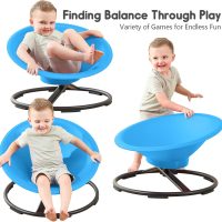 Spinning Chair for Autistic Kids, Sit and Spin Autism Toys for Age 3+, Sensory Swivel Chair Enhancing Motor Skills, Educational Indoor & Outdoor Toys (Bright Blue) - Image 5