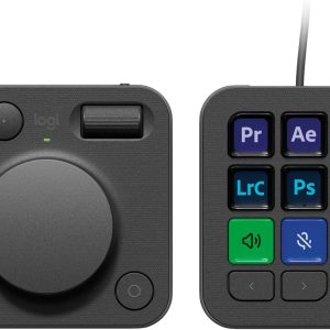 Logitech MX Creative Console, 9 Customizable LCD Keys, Stream Deck Accessories, Control Dial for Graphic Design, Adobe, Zoom, Spotify - Graphite, 3-Month Adobe Creative Cloud Membership