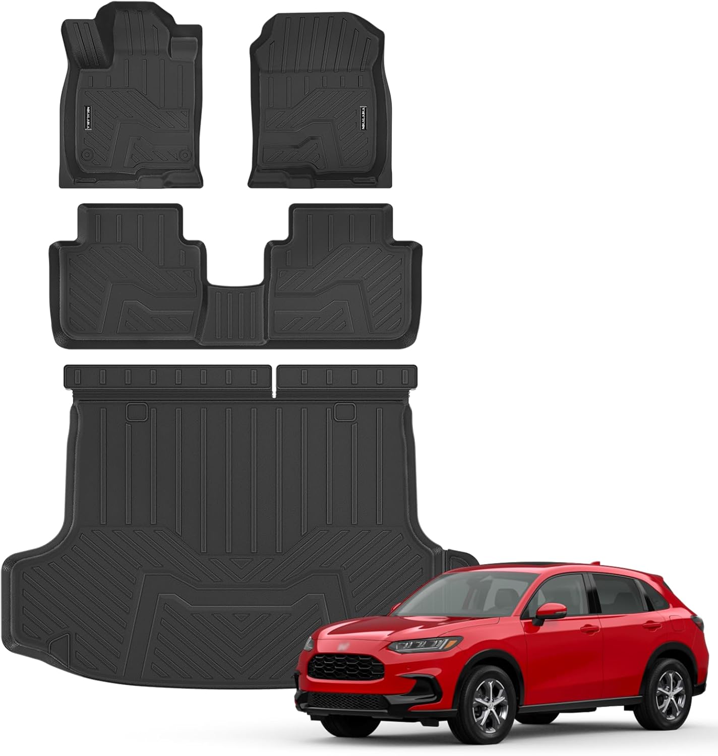Floor Mats & Cargo Liner for 2023-2025 2026 Honda HR-V All Weather Protection TPE Rubber Floor Liners & Trunk Mat for Honda HRV 2026 Accessories, Odorless Anti-Slip, Black