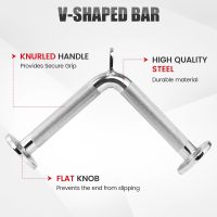 V-Shaped Bar Straight Rotating Bar Curl LAT Pull Down Bar D Handle Double D Row Handle LAT Pulldown Attachments Cable Machine Attachment for Home Gym - Image 3