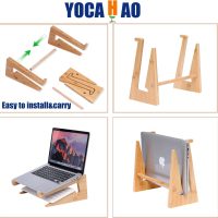 Wooden Laptop Stand Vertical Laptop for 13-18.6in Bamboo Stand for Desk,Laptop Stand Compatible with MacBook Air Pro/Dell XPS/Surface pro/HP/Pixelbook/Lenovo,More Laptops - Image 4