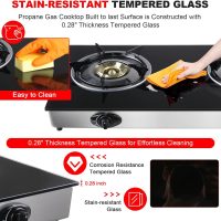 forimo Propane Gas Cooktop 2 Burners Gas Stove portable gas stove Tempered Glass Double Burners Stove Auto Ignition Camping Double Burner LPG for RV,Apartments,Outdoor - Image 4