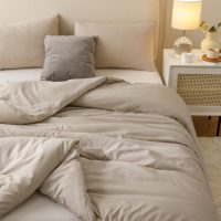 ROSGONIA Queen Comforter Set Oatmeal, 3pcs(1 Boho Oatmeal Comforter & 2 Pillowcases) All Season Soft Bedding Lightweight Bedspread Blanket Quilt - Image 4