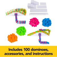 Spin Master Games, Lily Hevesh H5 Domino Creations 100-Piece Neon Dominoes Set, Building Toys for Kids & Family, Classic Activity Game, 1 & Up Players, for Ages 5 & Up - Image 3