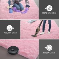Shag Area Rugs for Bedroom Living Room,4X6 Ultra Soft Fluffy Area Rugs for Dorm, Indoor Carpet Nursery Rugs for Kids Girls Room Home Decor,Pink - Image 3