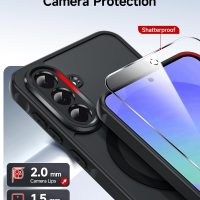 LeYi for Samsung Galaxy A36-5G Phone Case: Samsung A36 5G Case [Mag-Safe Fit] with Screen Protector, Samsung A36 Case Frosted Translucent Cover Soft-Touch Skin para Samsung A36 Phone Case, Black - Image 4