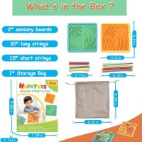 Sensory Activity Board for Kids & Adults:Double-Sided Stress Relif Sensory Board Toys with 40 Strings & Storage Bag | Quiet Fidget Board for ADHD & Autism Boys Girls Ages 3 4 5 6 7 8 9 10（2PCS - Image 6