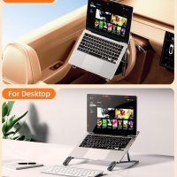 Car Laptop Mount Steering Wheel Tray Holder, Height Adjustable Car Desk for Laptop Computer Tablet, Foldable Portable Lap Laptop Stand for Car Vehicle Workstation Accessories Truck SUV Tesla - Image 9