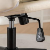 Roundhill Bizerte Adjustable Swivel Criss Cross Chair, Wide Seat Office Chair Vanity Chair, White - Image 11
