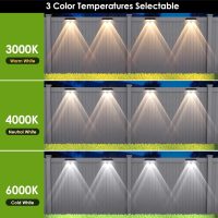 Solar Fence Lights Outdoor - 2700/4000/6000K 3 Mode, Solar Fence Lights Outdoor Waterproof LED, Fence Light Solar Powered for Outside, Backyard/Railing/Step/Patio/Wall and Home Improvement(8 Pack) - Image 4