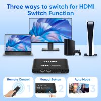 4K@30 Media Player with 2 in 1 Out HDMI Switch Function, 2 Port HDMI Switcher Splitter, Automatic Switch with Remote, Medie Player Supports Image, Music, Video Playback - Image 2