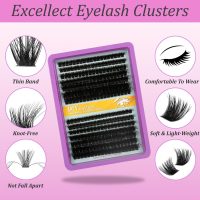 C Curl Lash Clusters Extensions 280 Pcs Individual Eye lash Clusters 100D Cluster Eyelash Lashes Wispy Clusters Lashes Makeup at Home - DIY Lash Extension Kit for Self Application (9-18MM) Mix - Image 8