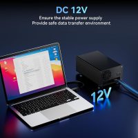 Aluminum Dual Bay Hard Drive Enclosure with Cooling Fan for 2.5“/3.5" SATA HDD/SSD with USB A/C 3.0, Support Hot Swappable, Daisy Chain Expansion, Tool-Free HDD Enclosure, DAS(NO RAID/NAS) - Image 9