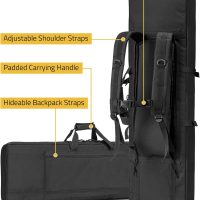 CVLIFE 36" 42" 46" Soft Rifle Case Tactical Double Long Gun Bag,with Lockable Zipper and Backpack Strap,Rifle Backpack Rifle Bag Gun Case for Outdoor Hunting Shooting Range - Image 5
