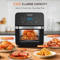 Nuwave Brio 15.5Qt 10-IN-1 Air Fryer Rotisserie Oven, XL Family Size, Even & Crisp AirFry, Reheat, Roast, Dehydrate for Quick Meals, 50°-425°F Control, 100 Presets & 50 Memory, Dishwasher-Safe, 1800W - Image 3